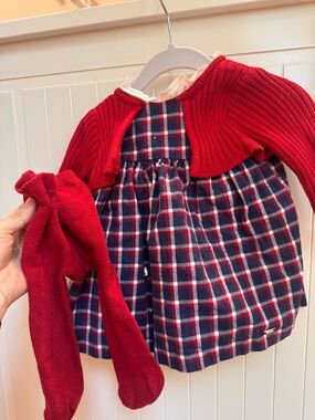 Mayoral White Baby Outfit with Red Heart Accent